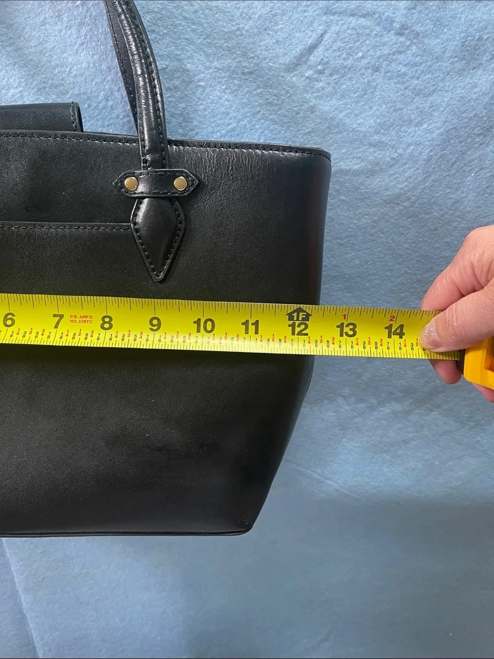 RACHEL Rachel Roy Black Leather Tote with Removable Clutch